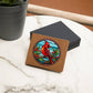 Christmas Red Cardinal Stained Glass Design 016 - Leather Wallet