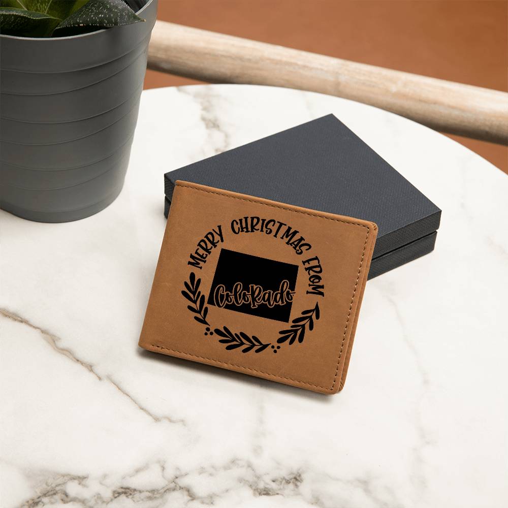 Merry Christmas From Colorado - Leather Wallet