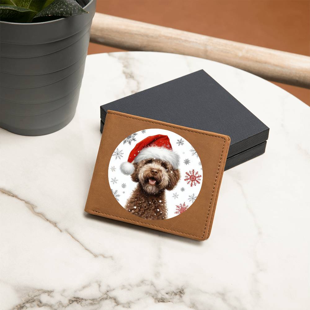 Christmas Dog - Lagotto Romagnolo - Leather Wallet
