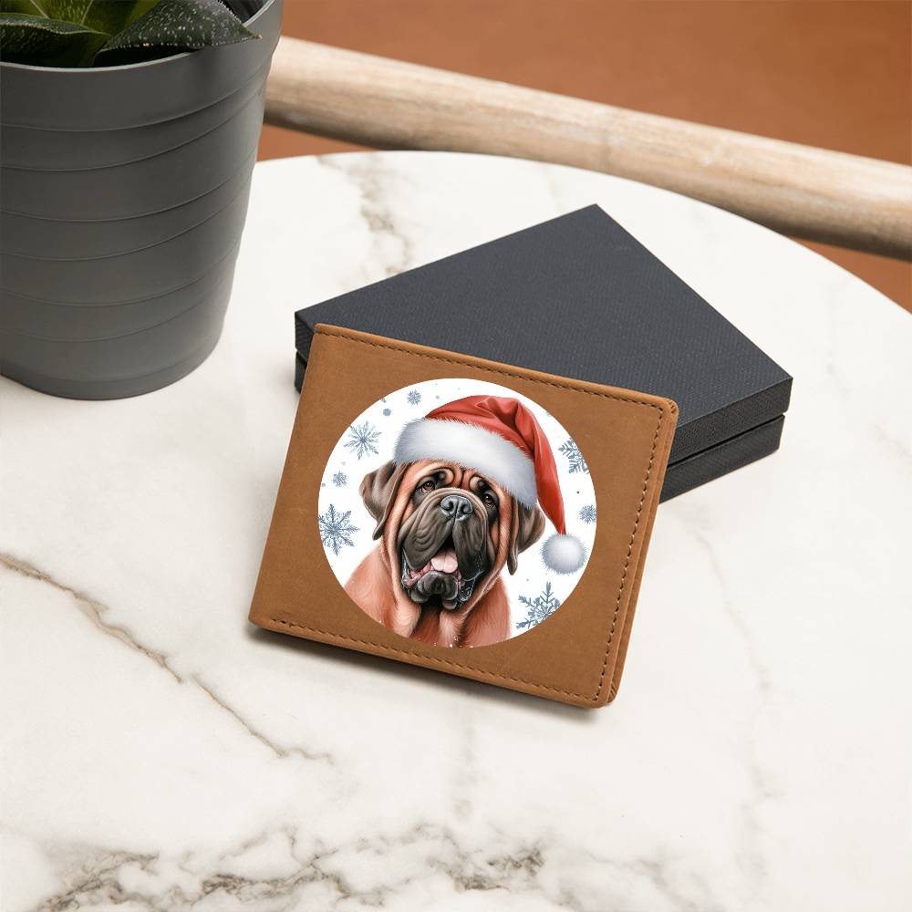 Christmas Dog - Neapolitan Mastiff - Leather Wallet