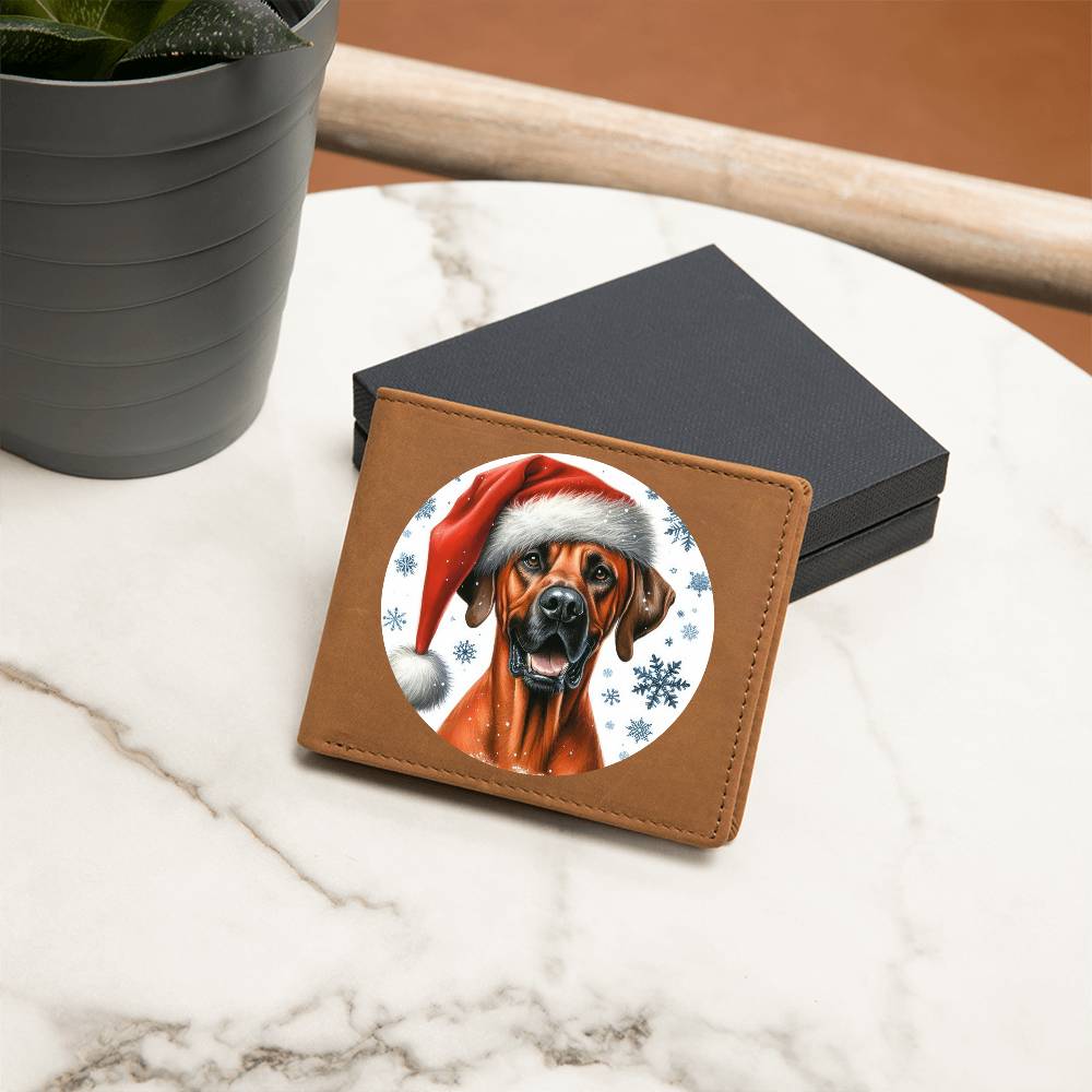 Christmas Dog - Rhodesian Ridgeback - Leather Wallet