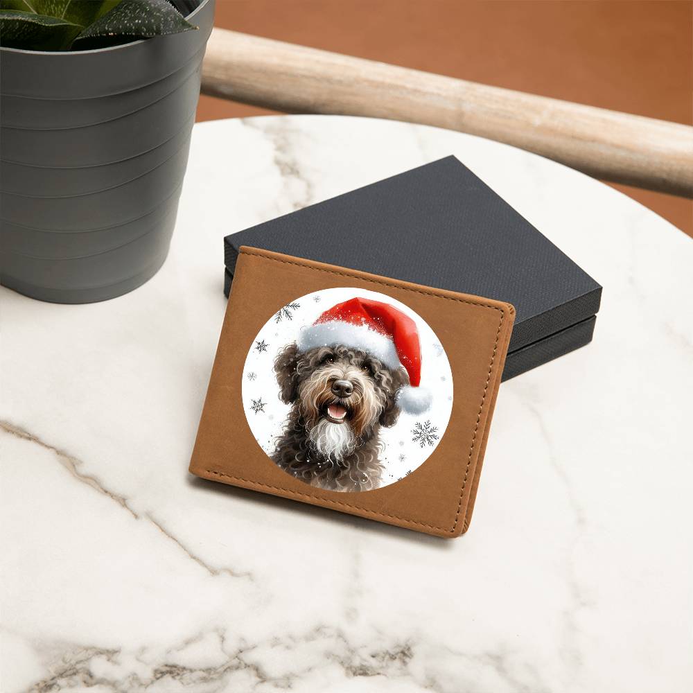 Christmas Dog - Spanish Water - Leather Wallet