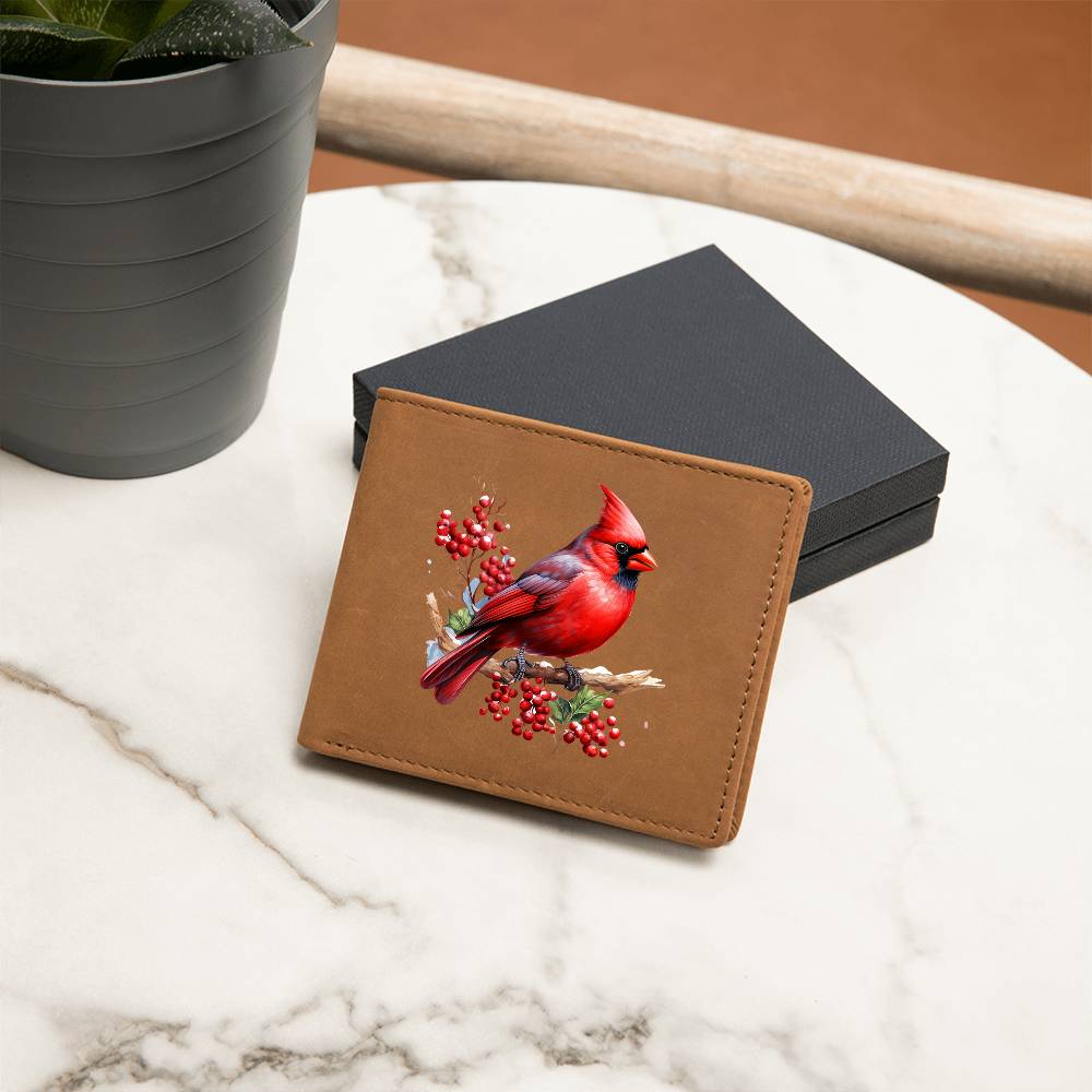 Christmas Cardinal 010 - Leather Wallet