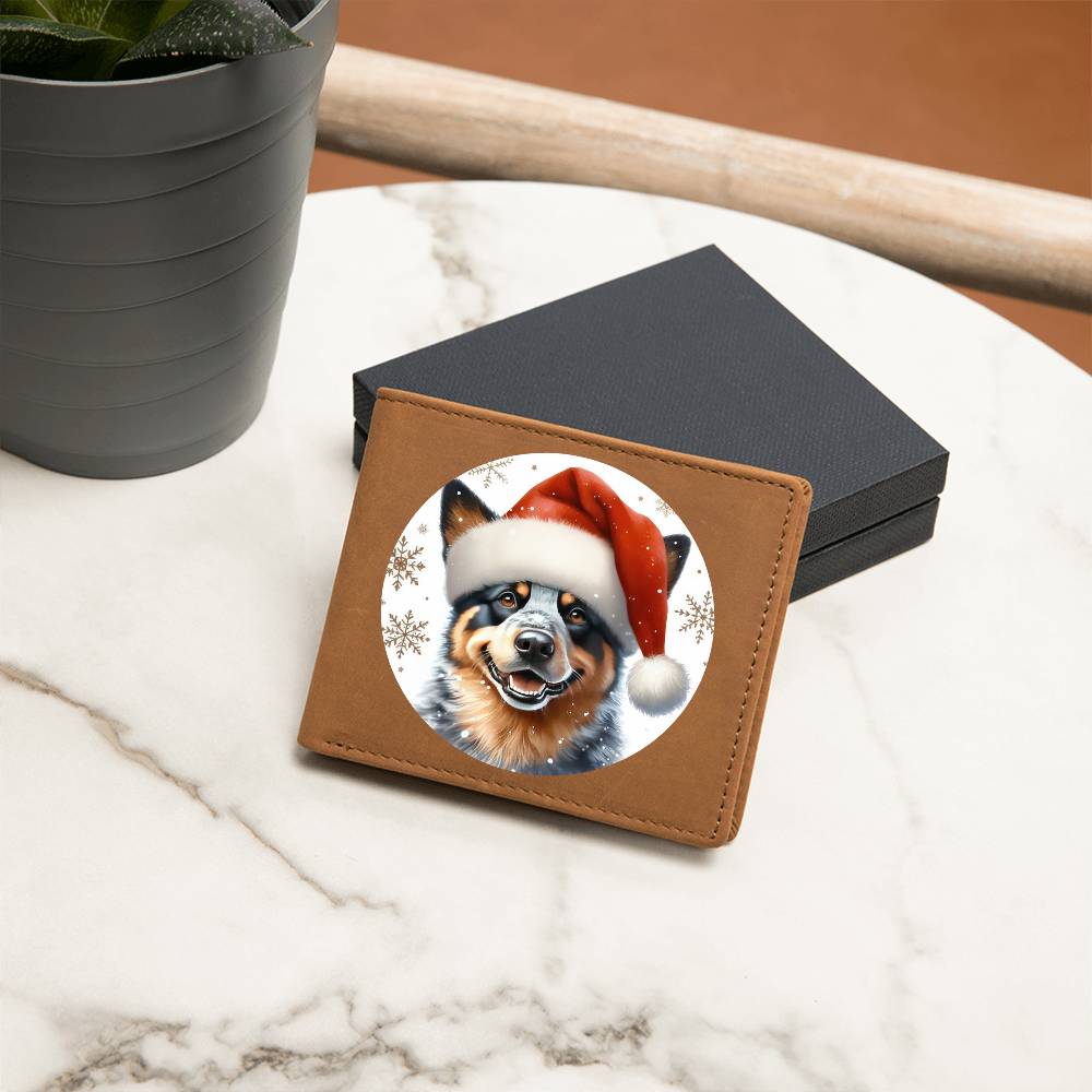Christmas Dog - Australian Cattle Dog - Leather Wallet