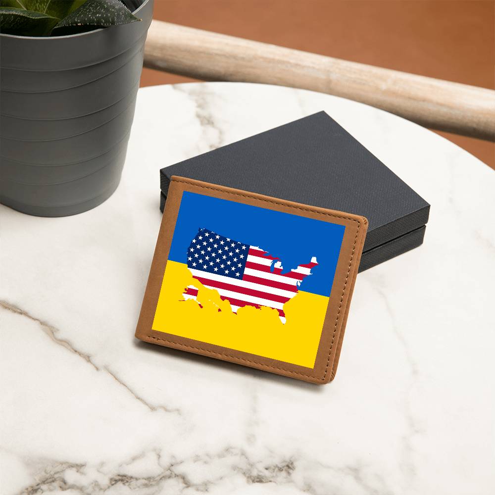 Ukrainian-American - Leather Wallet