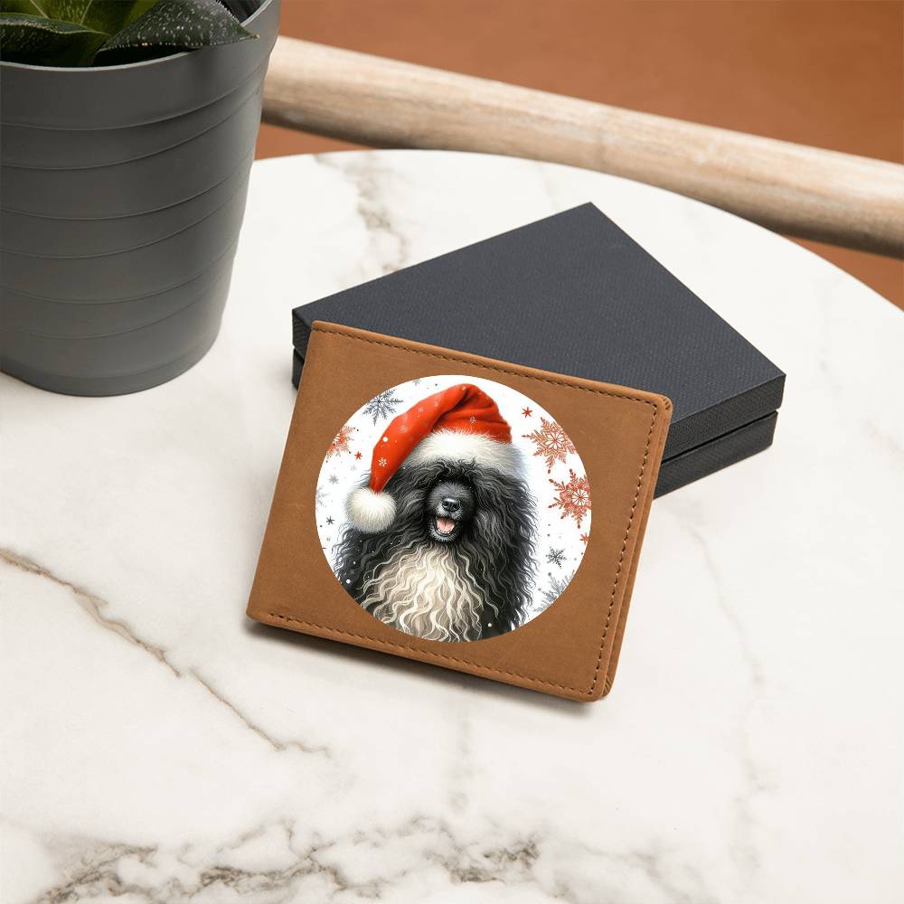 Christmas Dog - Puli - Leather Wallet