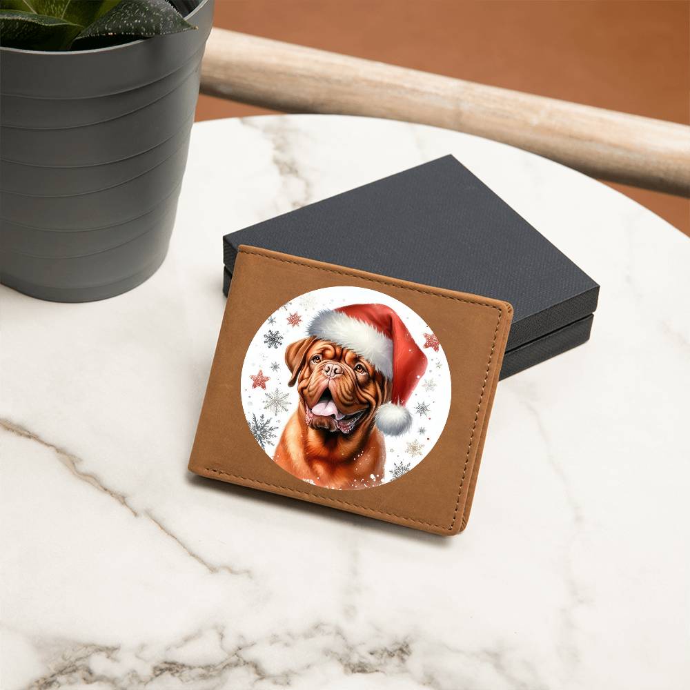 Christmas Dog - Dogue de Bordeaux - Leather Wallet