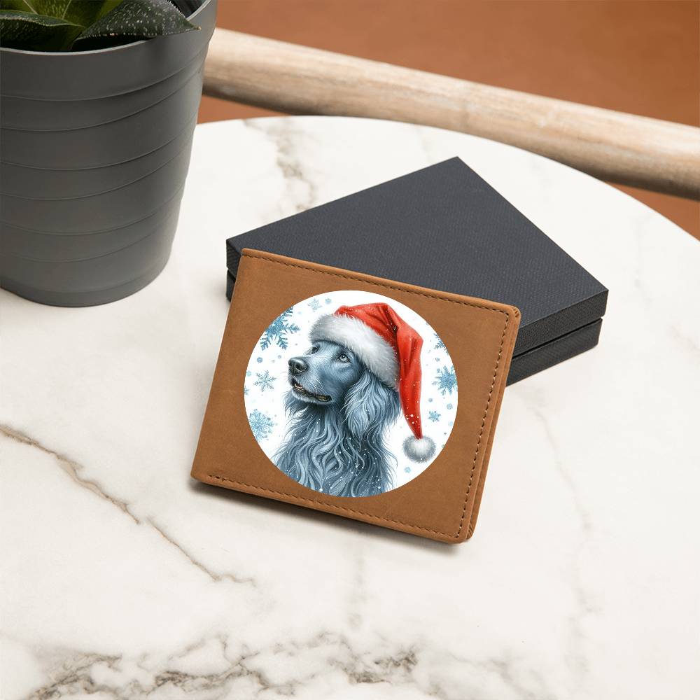 Christmas Dog - Blue Lacy - Leather Wallet