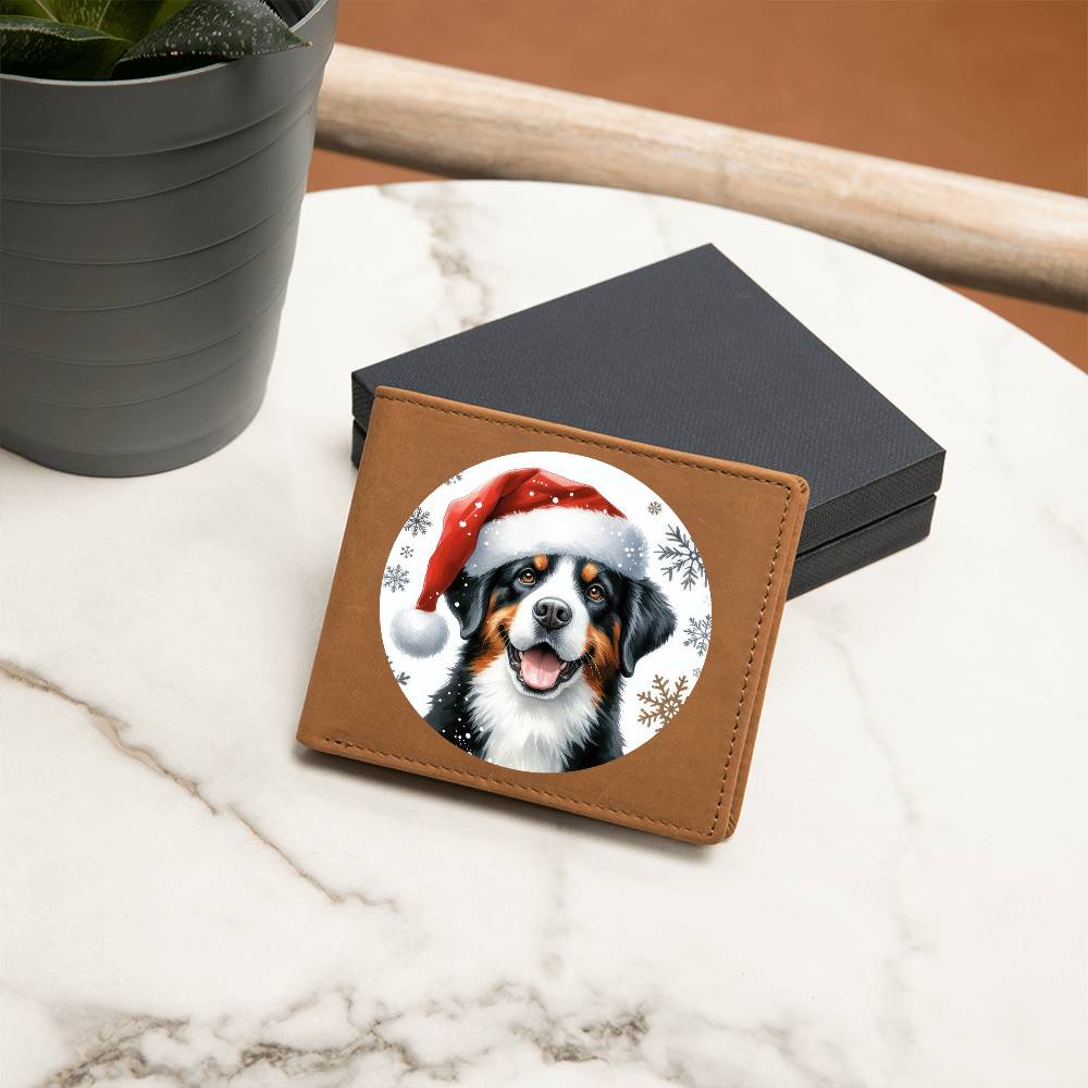 Christmas Dog - Entlebucher Mountain - Leather Wallet
