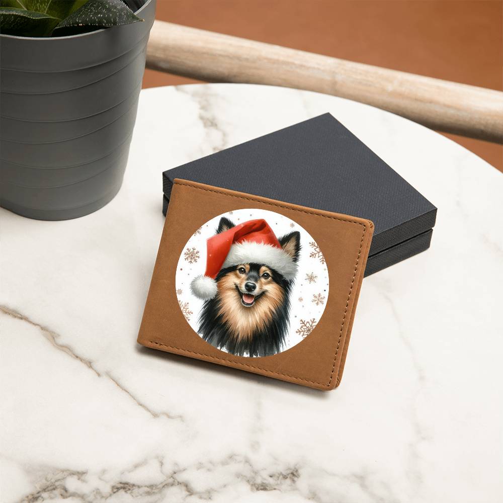 Christmas Dog - Schipperke - Leather Wallet
