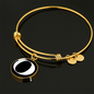 Initial O v3a - 18k Gold Finished Bangle Bracelet