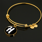 Initial H v3b - 18k Gold Finished Bangle Bracelet