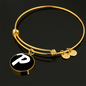 Initial P v3b - 18k Gold Finished Bangle Bracelet
