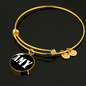 Amy v01w - 18k Gold Finished Bangle Bracelet