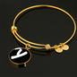 Initial Y v3b - 18k Gold Finished Bangle Bracelet