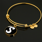 Initial S v3b - 18k Gold Finished Bangle Bracelet