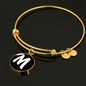 Initial M v3b - 18k Gold Finished Bangle Bracelet