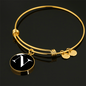 Initial N v3a - 18k Gold Finished Bangle Bracelet