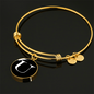 Initial U v3a - 18k Gold Finished Bangle Bracelet