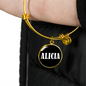 Alicia v01w - 18k Gold Finished Bangle Bracelet