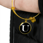 Initial U v3a - 18k Gold Finished Bangle Bracelet
