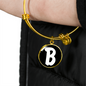 Initial B v3b - 18k Gold Finished Bangle Bracelet