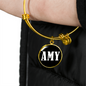 Amy v01w - 18k Gold Finished Bangle Bracelet