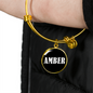 Amber v01w - 18k Gold Finished Bangle Bracelet