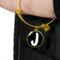 Initial J v3b - 18k Gold Finished Bangle Bracelet