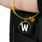 Initial W v3b - 18k Gold Finished Bangle Bracelet