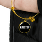 Kristen v01w - 18k Gold Finished Bangle Bracelet