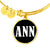 Ann v01w - 18k Gold Finished Bangle Bracelet