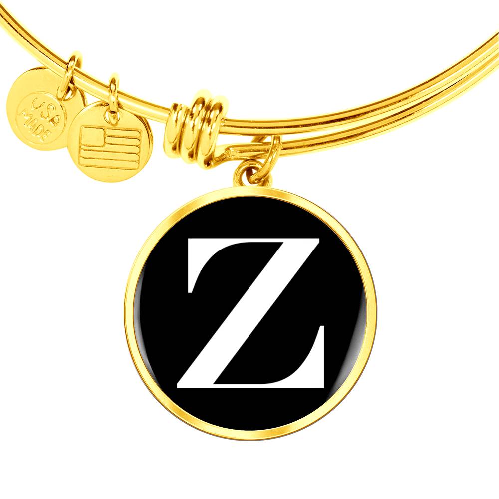 Initial Z v3a - 18k Gold Finished Bangle Bracelet