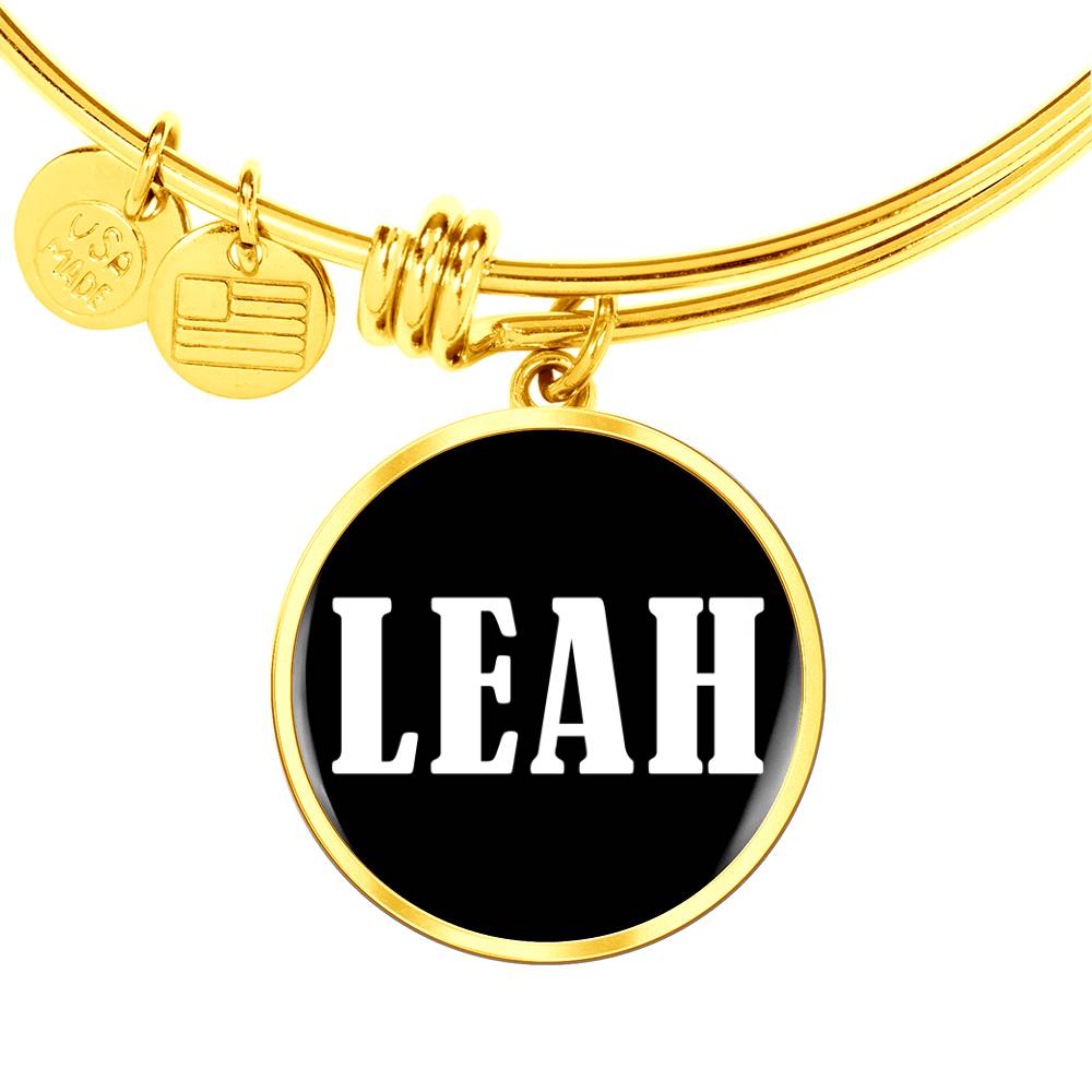 Leah v01w - 18k Gold Finished Bangle Bracelet