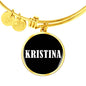 Kristina v01w - 18k Gold Finished Bangle Bracelet