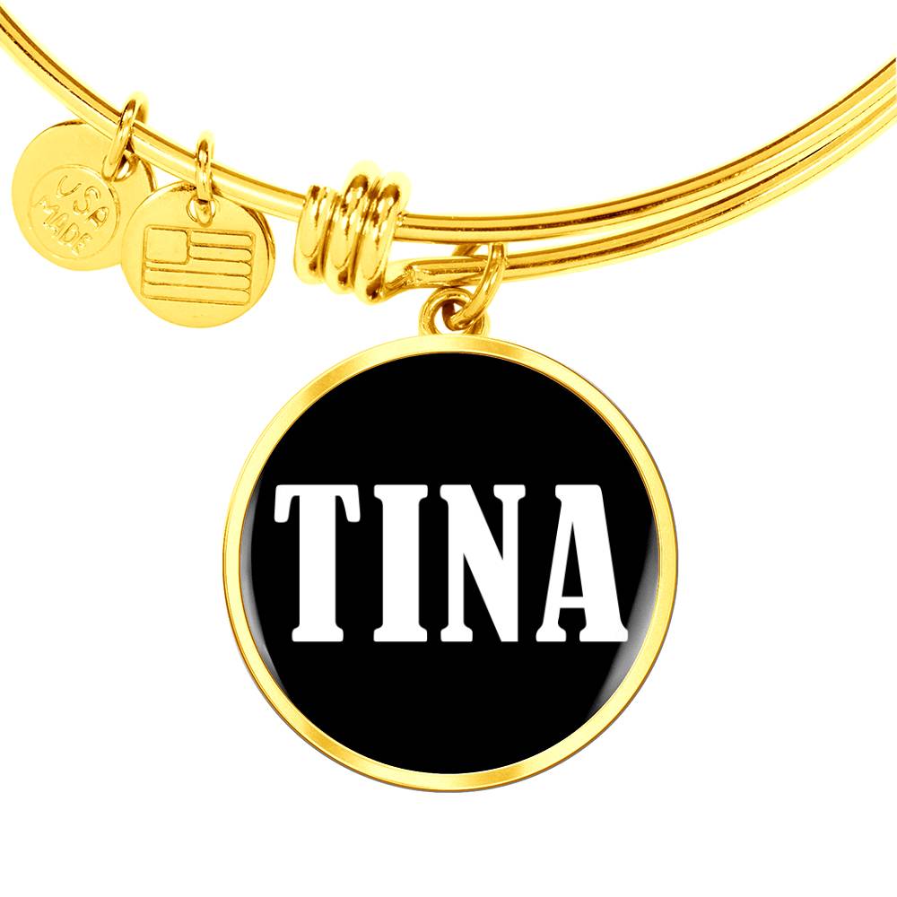 Tina v01w - 18k Gold Finished Bangle Bracelet
