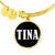 Tina v01w - 18k Gold Finished Bangle Bracelet