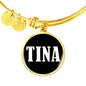 Tina v01w - 18k Gold Finished Bangle Bracelet