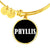 Phyllis v01w - 18k Gold Finished Bangle Bracelet