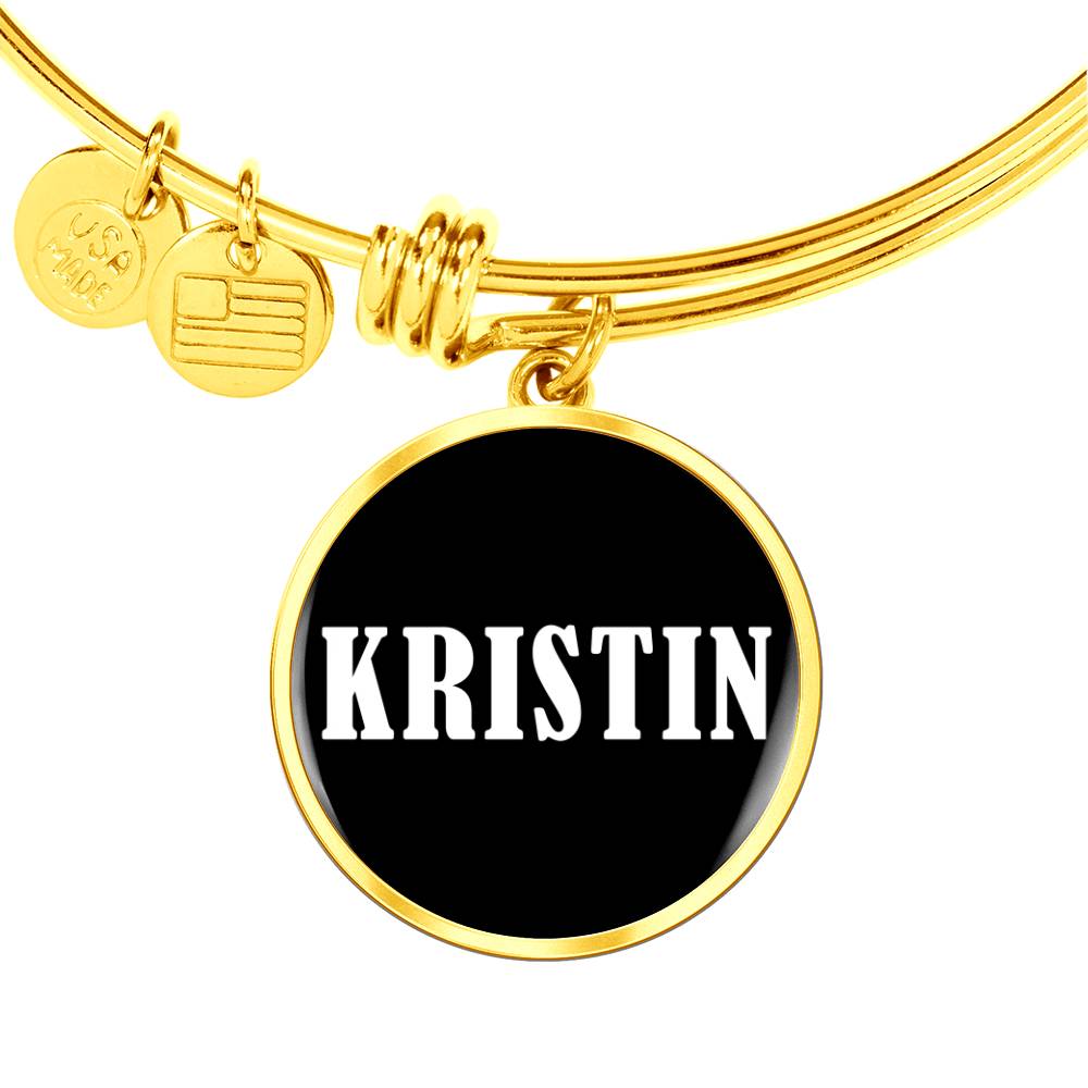 Kristin v01w - 18k Gold Finished Bangle Bracelet