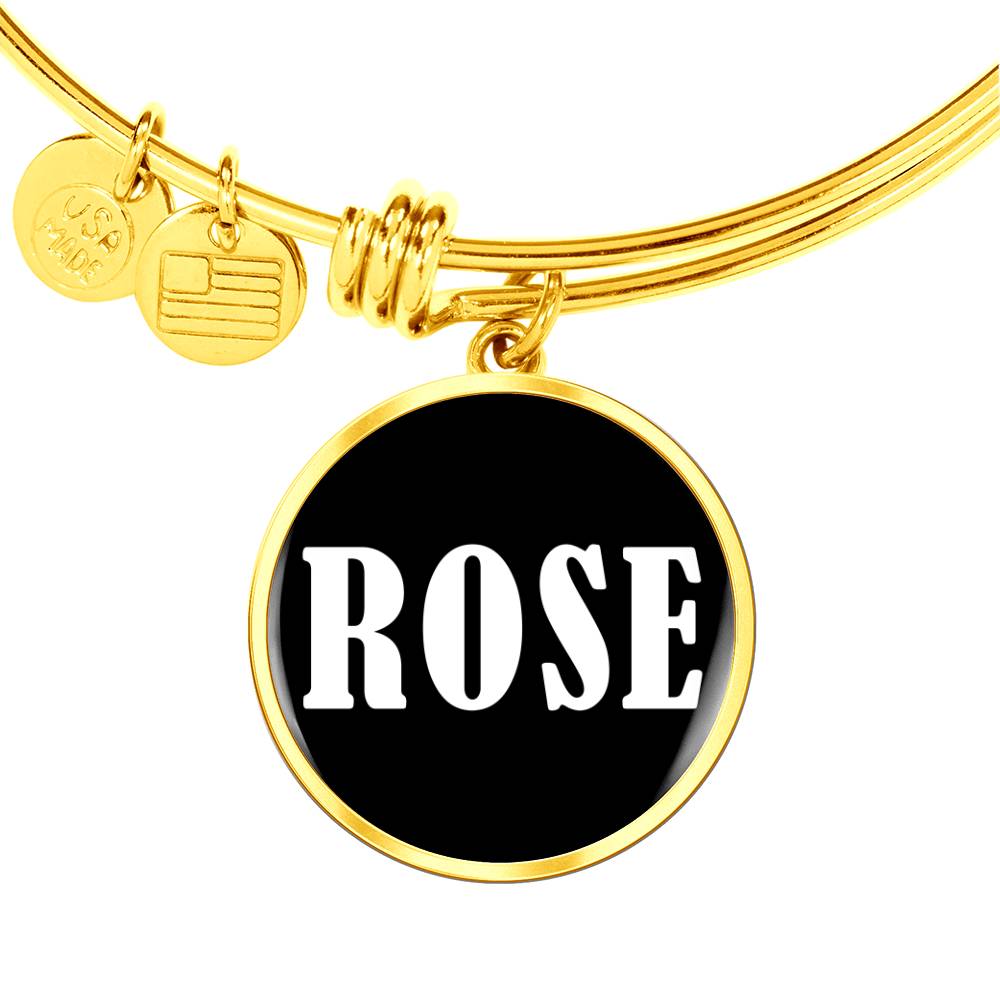 Rose v01w - 18k Gold Finished Bangle Bracelet