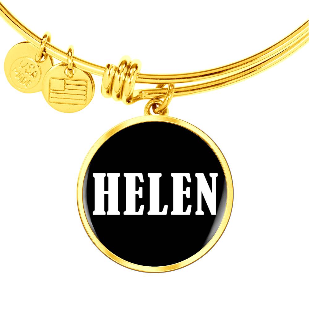 Helen v01w - 18k Gold Finished Bangle Bracelet