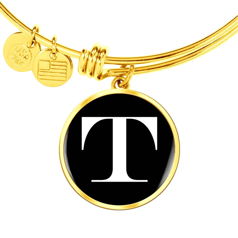 Initial T v3a - 18k Gold Finished Bangle Bracelet