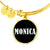Monica v01w - 18k Gold Finished Bangle Bracelet