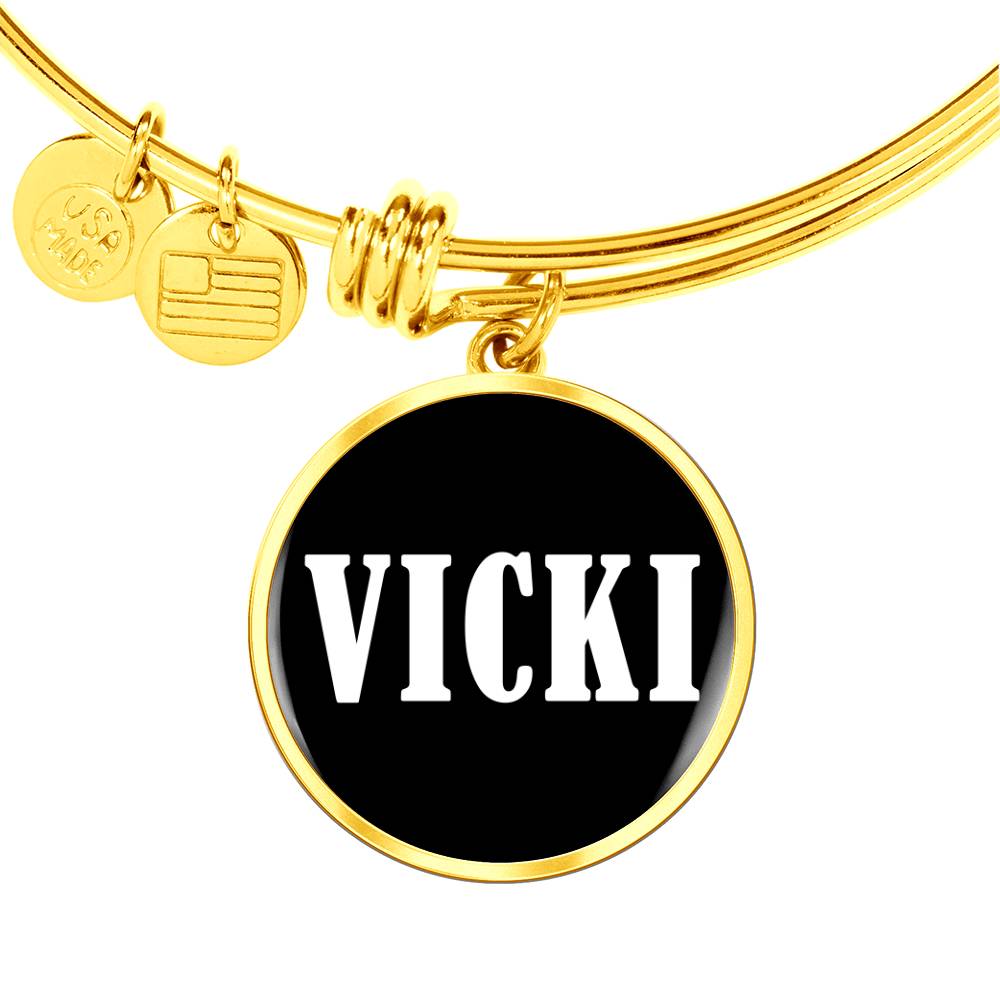 Vicki v01w - 18k Gold Finished Bangle Bracelet
