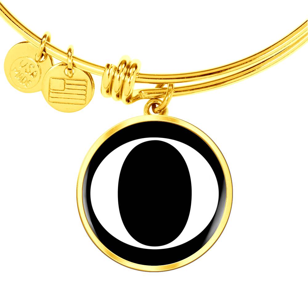 Initial O v3a - 18k Gold Finished Bangle Bracelet