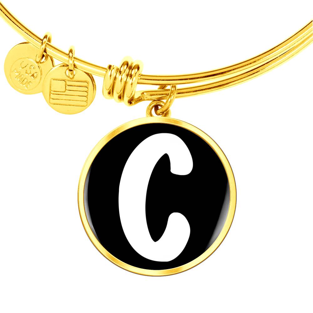 Initial C v3b - 18k Gold Finished Bangle Bracelet