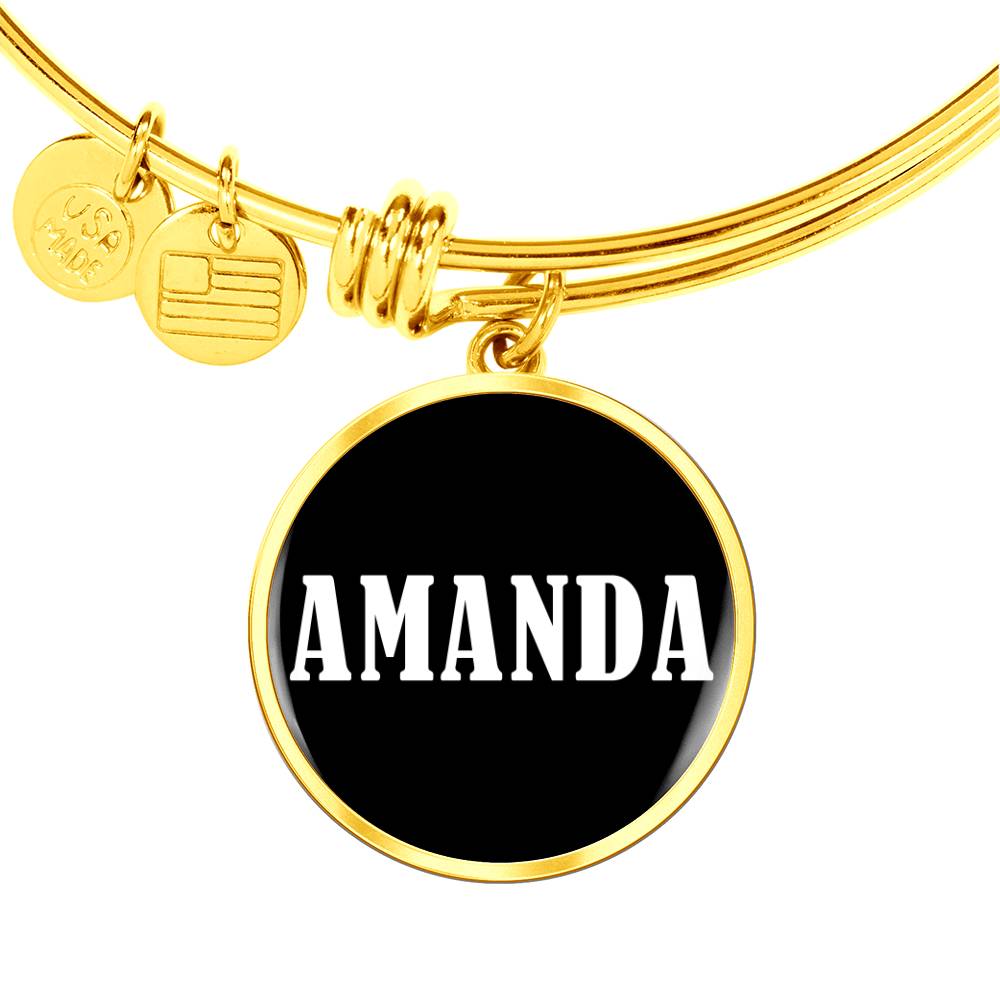 Amanda v01w - 18k Gold Finished Bangle Bracelet