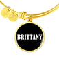 Brittany v01w - 18k Gold Finished Bangle Bracelet