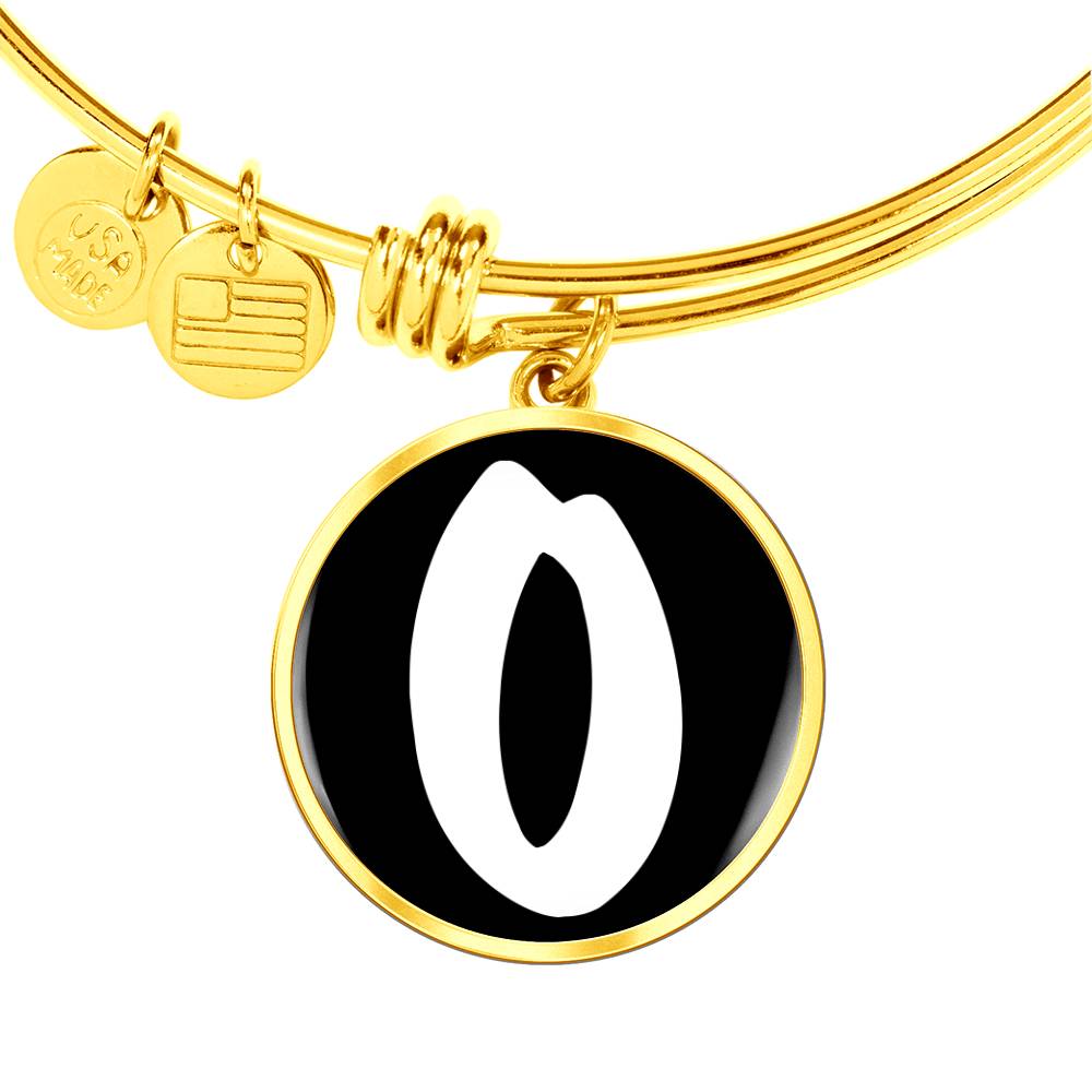 Initial O v3b - 18k Gold Finished Bangle Bracelet